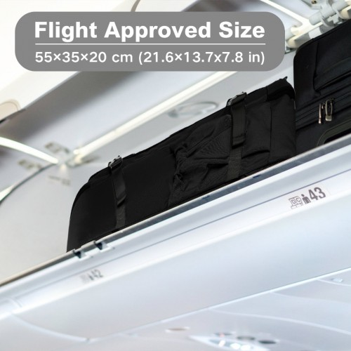 Black Backpack -  Cabin Luggage Bag with size information displayed.