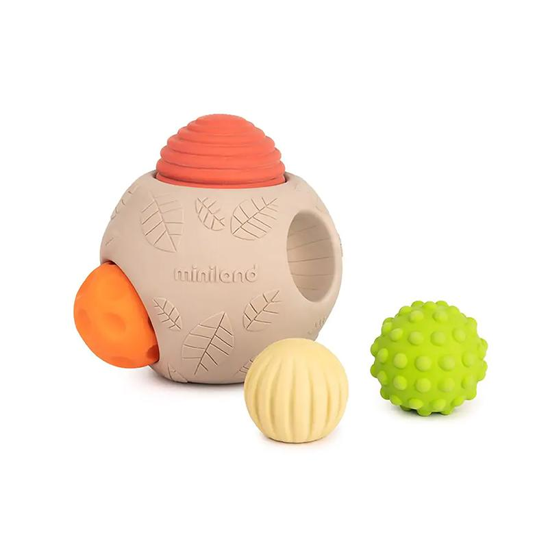 Multicolored ECO Big Sensory Ball Set  with 'miniland' branding on a white background