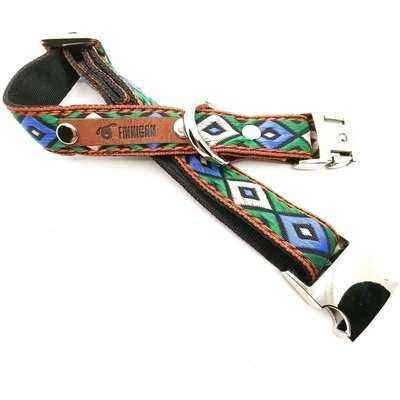 Dog collar with geometric pattern on a white background