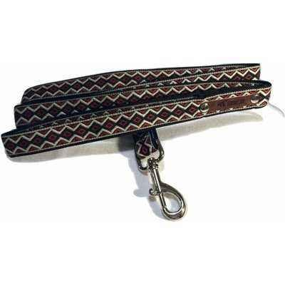 Dog leash with patterned design on a white background