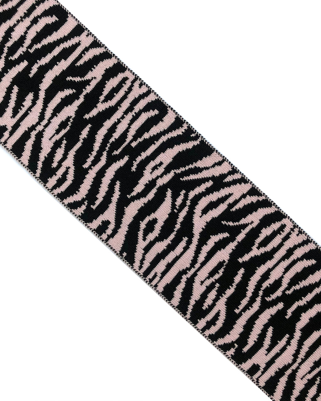 Tiger Wool & Cashmere Scarf Baby Pink - Warm and Sustainable print pattern on a white background