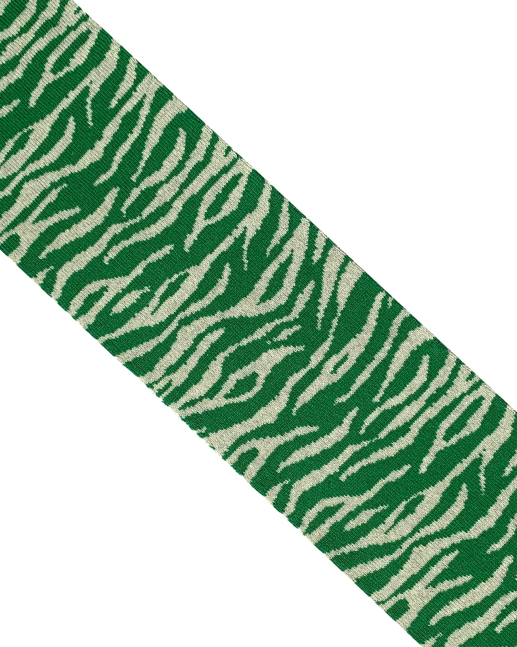 Luxurious Tiger Wool & Cashmere Scarf Green - Ethically Sourced Yarns print pattern on a white background