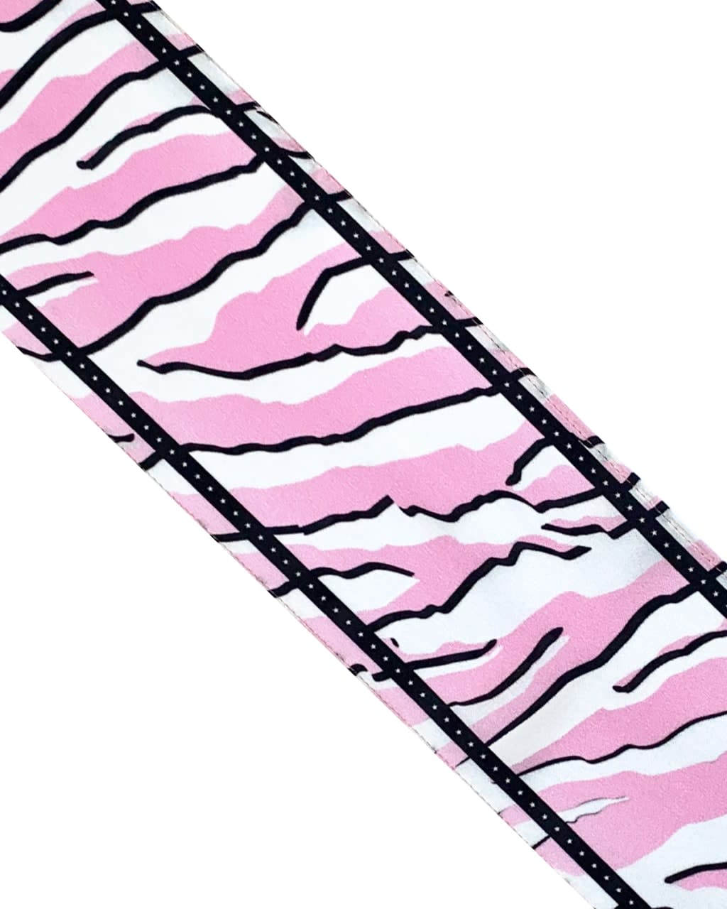 Wild Tiger Silk Neck Scarf in Vibrant Pink - Luxurious 100% Silk, Made in the UK print pattern on a white background