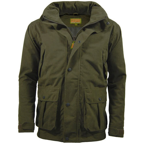 Hunter Green Game EN207 Stealth Jacket with a hood on a white background