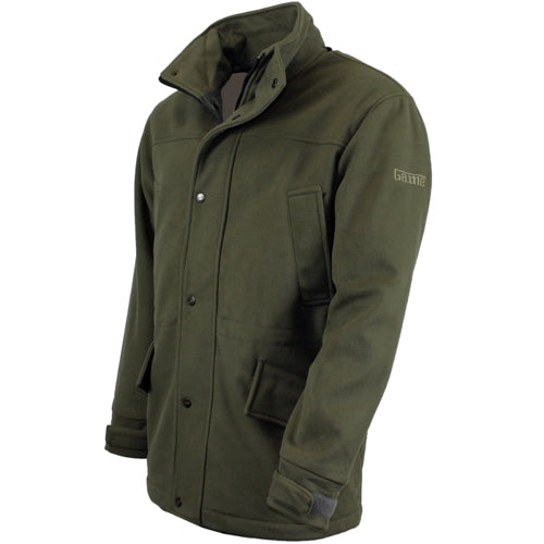 Green Game HB275 Trekker Jacket with brand logo side view on a white background