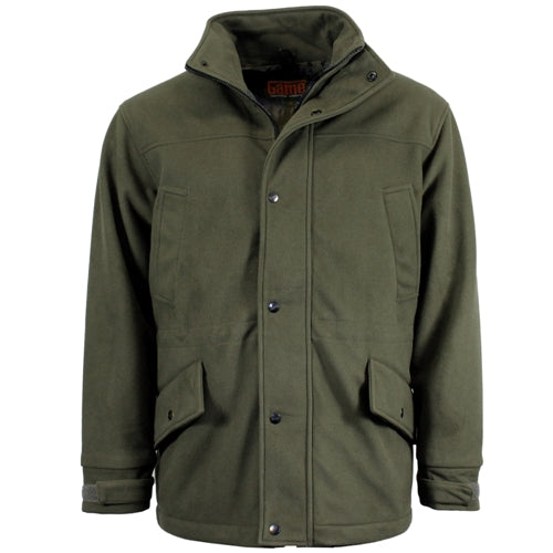 Green Game HB275 Trekker Jacket with a hood on a white background