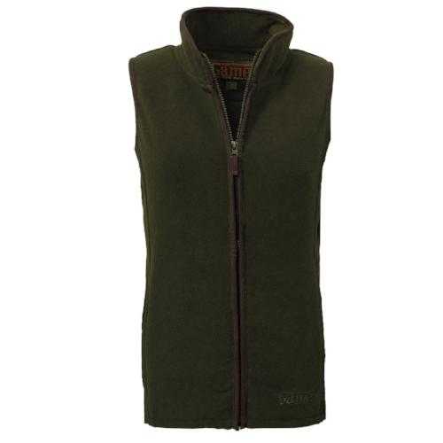 Ladies Game Penrith sleeveless Fleece Gilet with a zipper on a white background