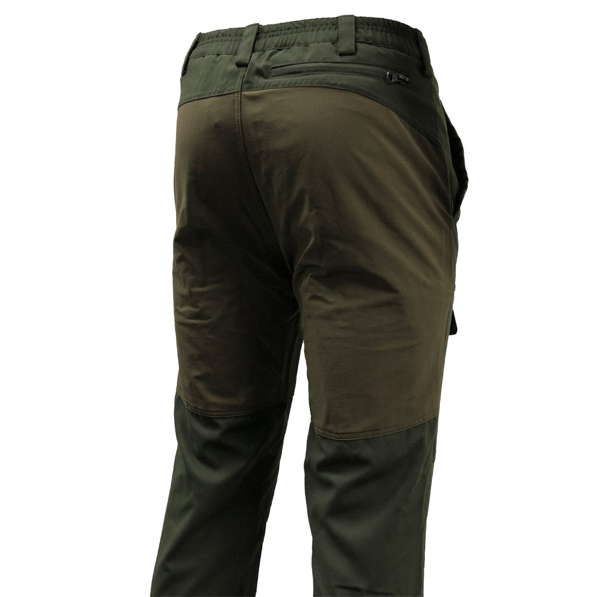 Green outdoor pants on a white background