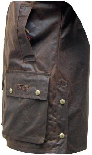Brown Game Barker Antique Wax Jacket with visible brand logo on a white background
