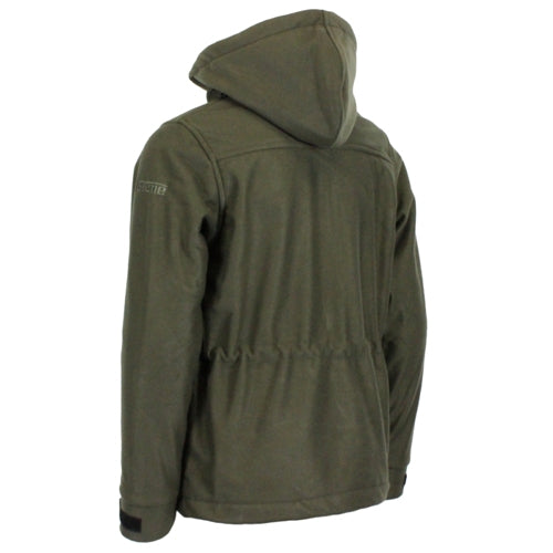 Green Kids Game HB275 Trekker Jacket with hood on a white background