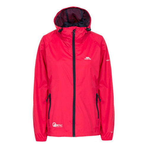raspberry red jacket with black accents on a white background