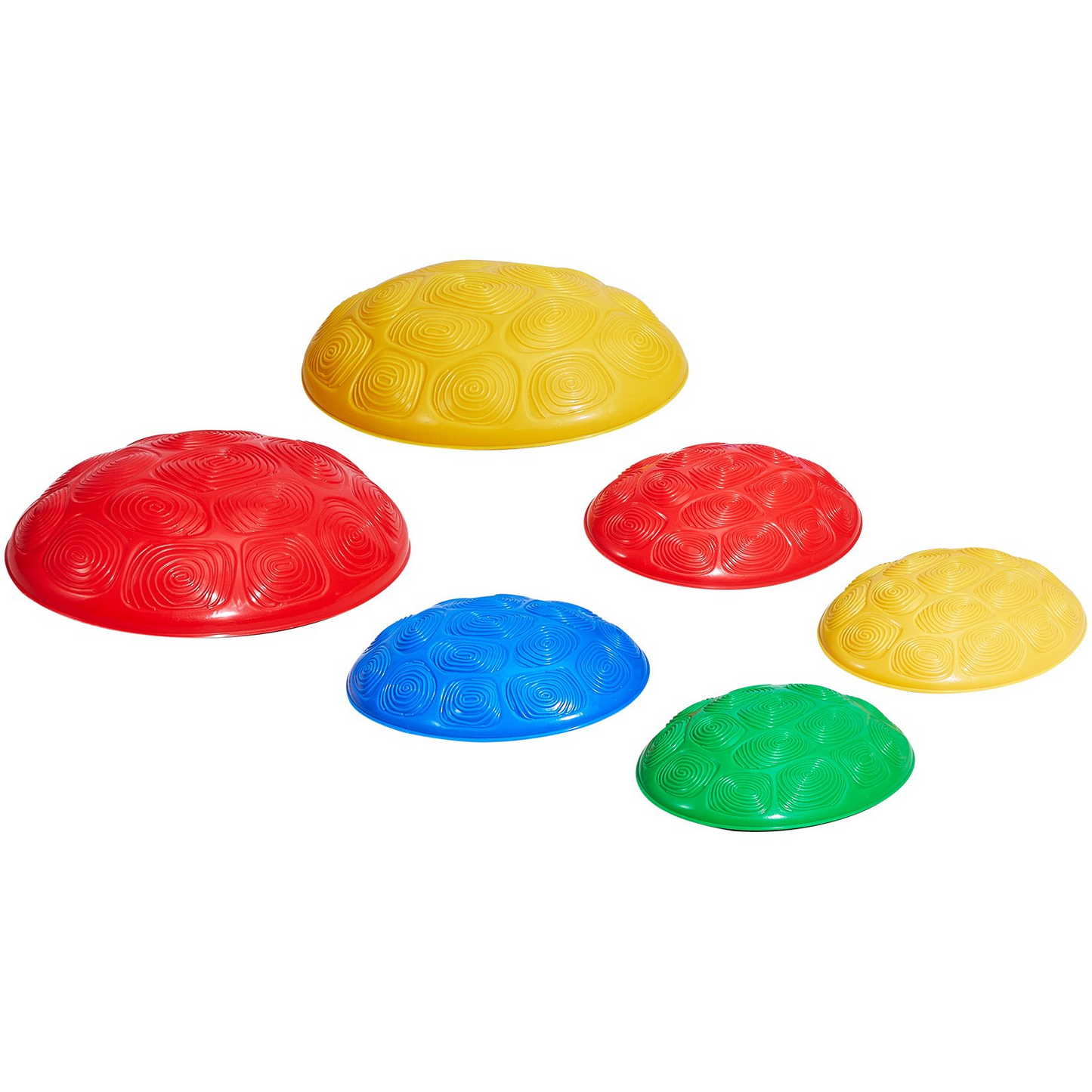Set of colorful plastic disks on a white background